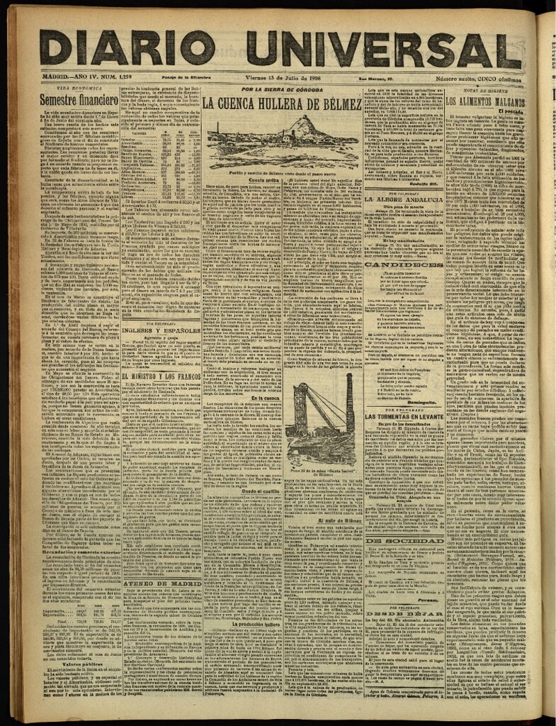 Miniatura de Diario Universal del 13 de julio de 1906, edición de tarde