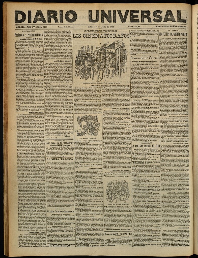 Miniatura de Diario Universal del 14 de julio de 1906, edición de tarde