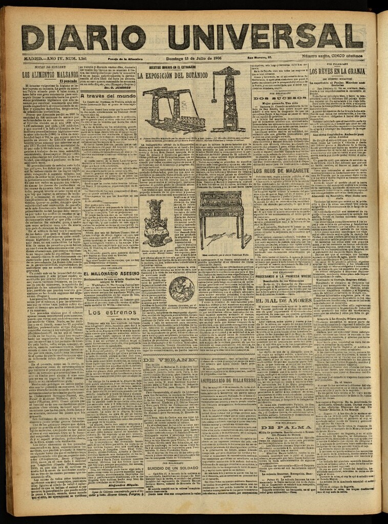 Miniatura de Diario Universal del 15 de julio de 1906, edición de noche