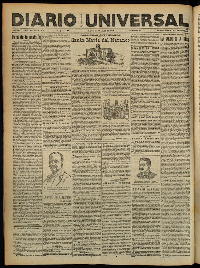 Miniatura de Diario Universal del 17 de julio de 1906, edición de tarde
