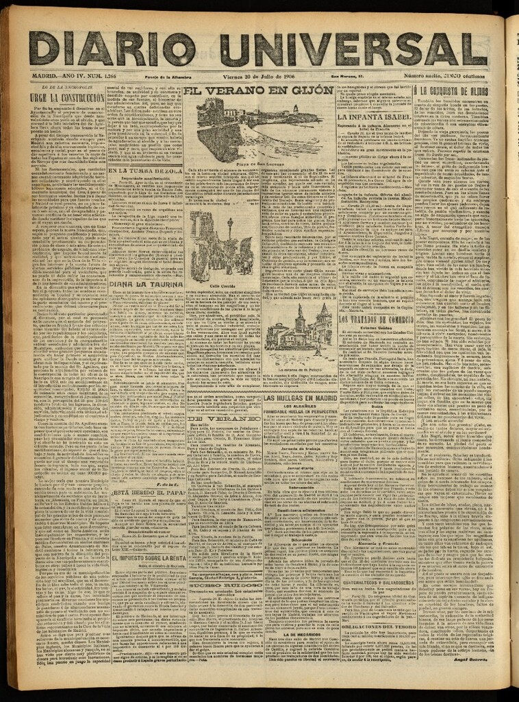 Miniatura de Diario Universal del 20 de julio de 1906, edición de noche