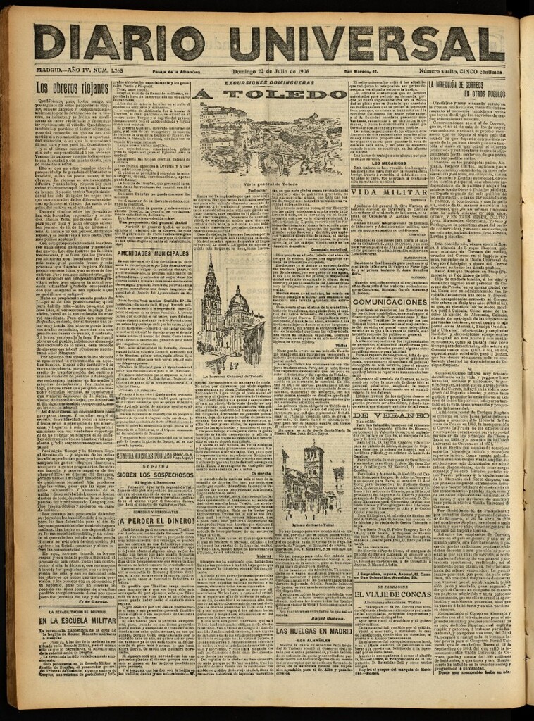 Miniatura de Diario Universal del 22 de julio de 1906, edición de noche