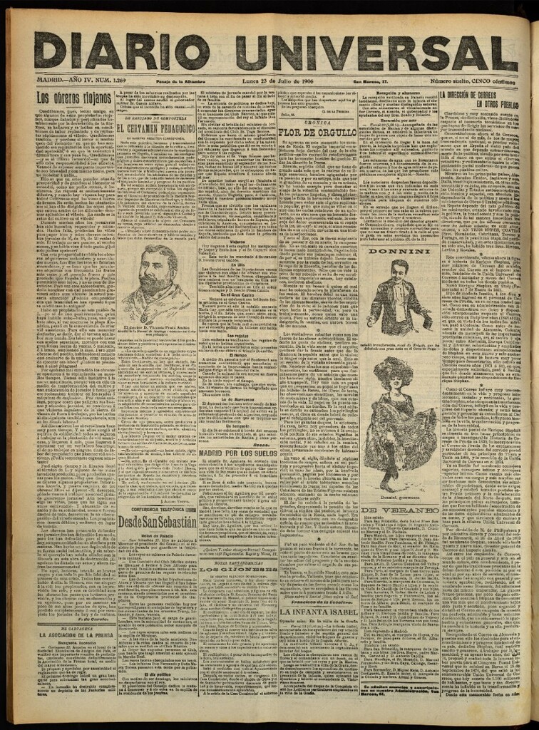 Miniatura de Diario Universal del 23 de julio de 1906, edición de tarde