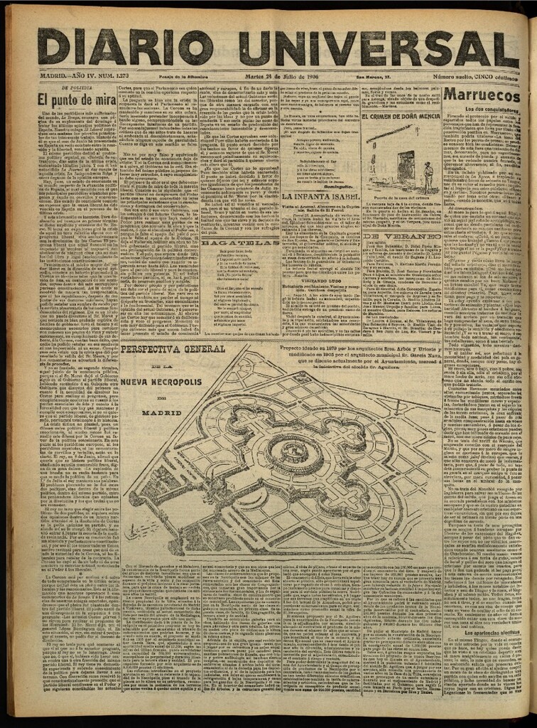Miniatura de Diario Universal del 24 de julio de 1906, edición de tarde