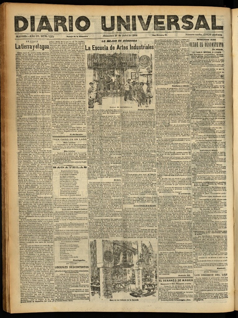Miniatura de Diario Universal del 25 de julio de 1906, edición de noche