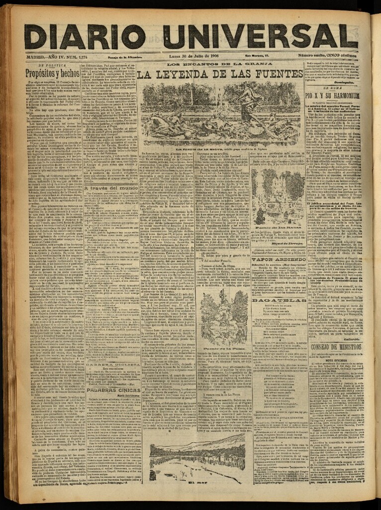 Miniatura de Diario Universal del 30 de julio de 1906, edición de noche