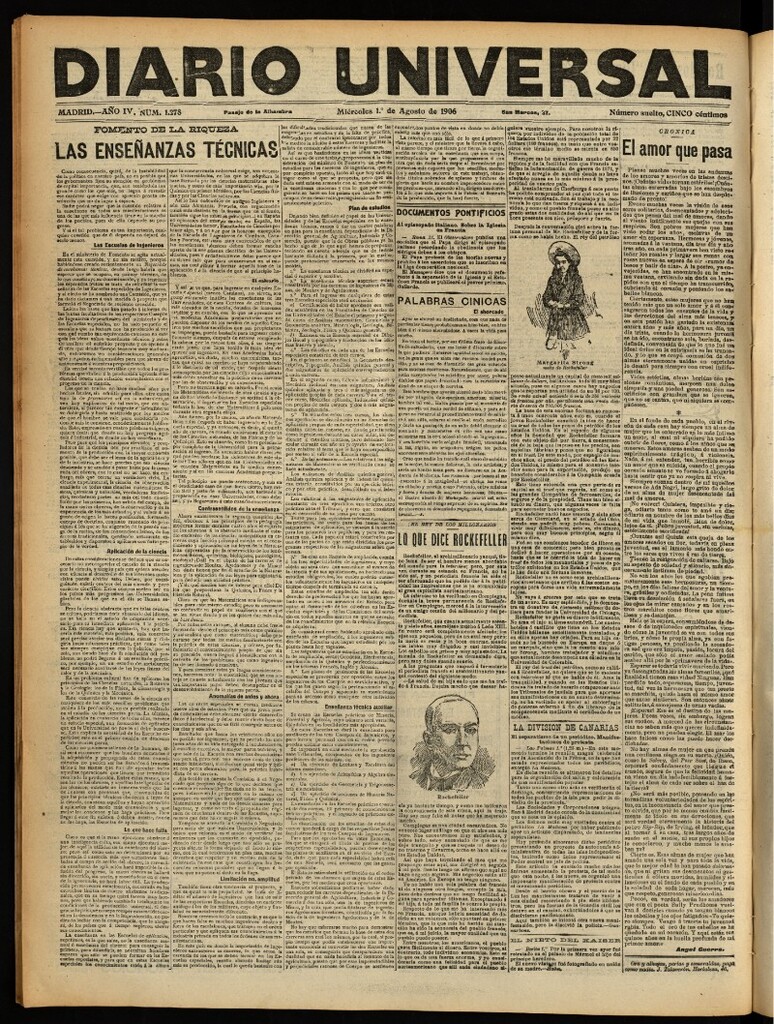 Miniatura de Diario Universal del 1 de agosto de 1906, edición de noche