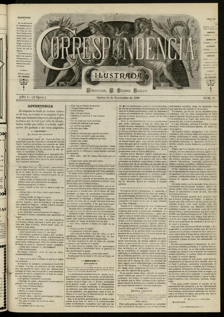 Miniatura de La Correspondencia Ilustrada del 30 de noviembre de 1880, nº 81