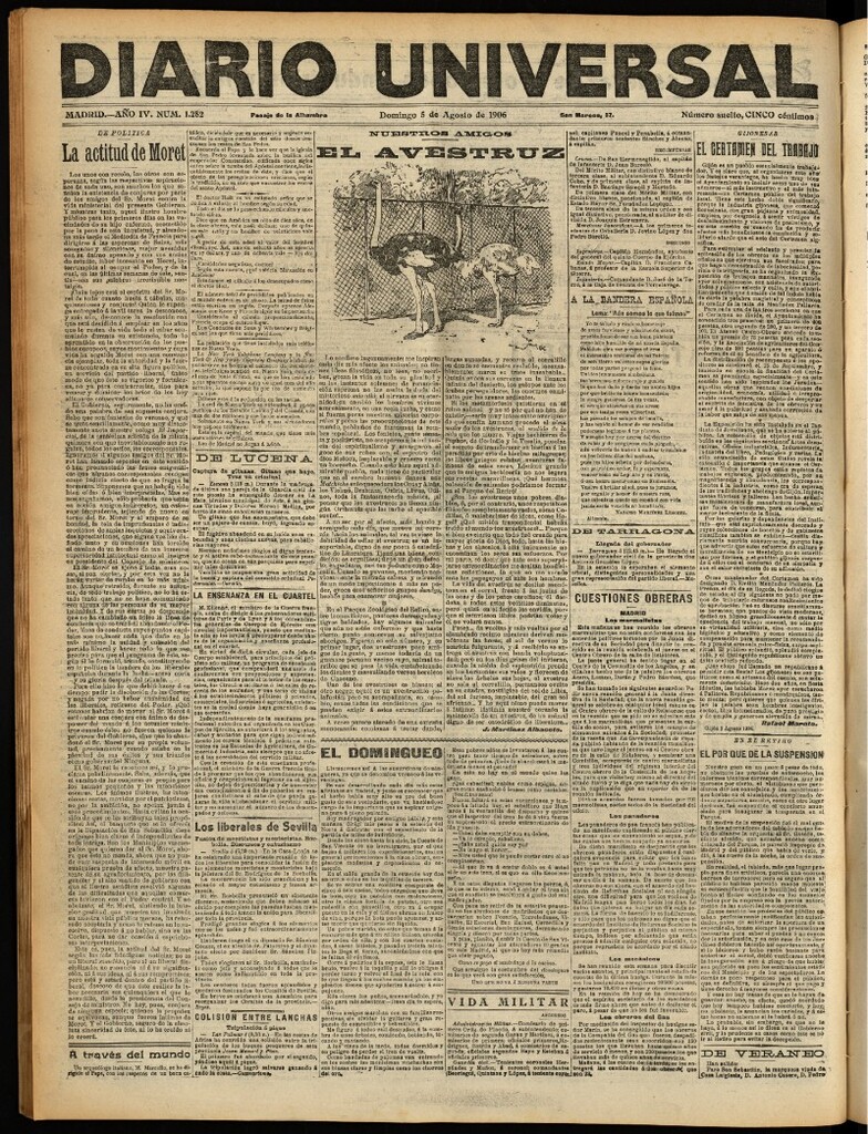 Miniatura de Diario Universal del 5 de agosto de 1906, edición de noche
