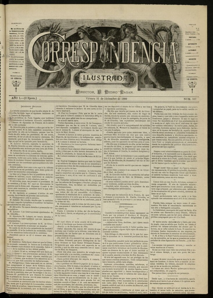 Miniatura de La Correspondencia Ilustrada del 31 de diciembre de 1880, nº 107