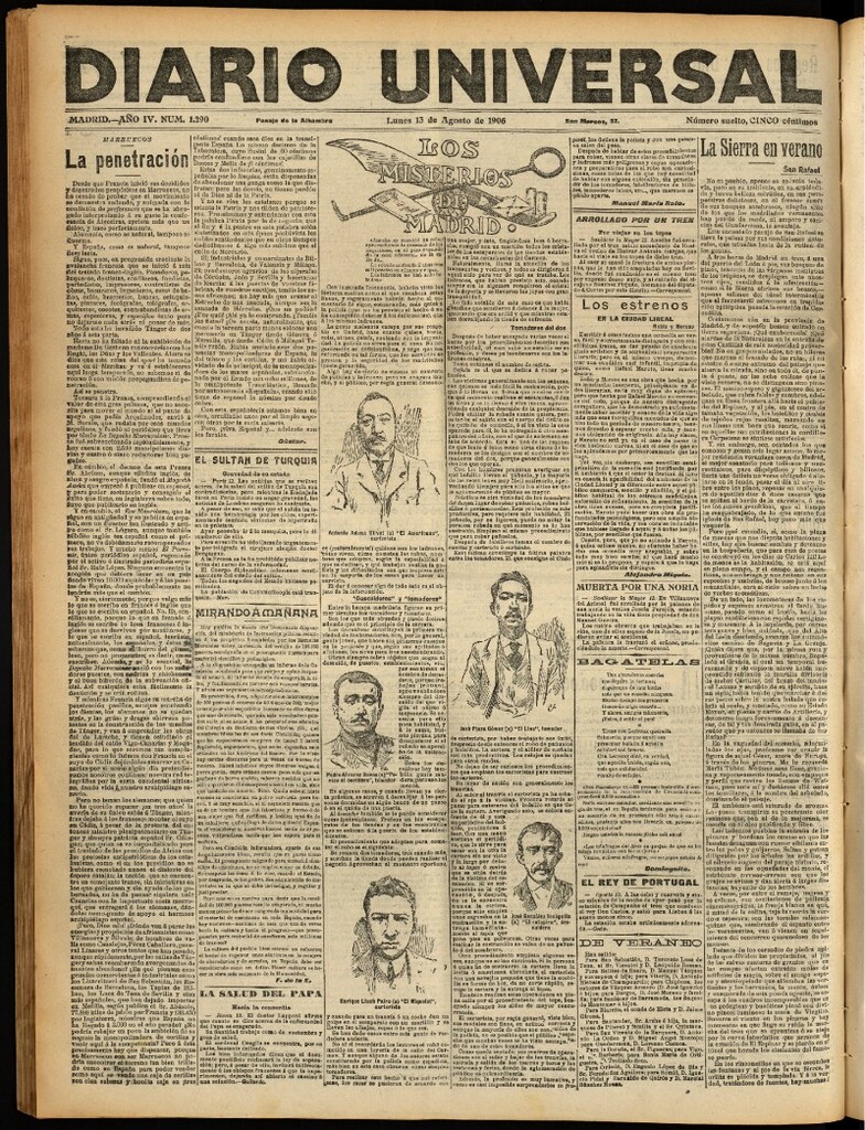 Miniatura de Diario Universal del 13 de agosto de 1906, edición de noche