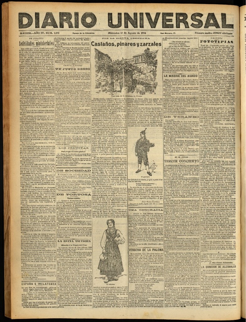 Miniatura de Diario Universal del 15 de agosto de 1906, edición de noche