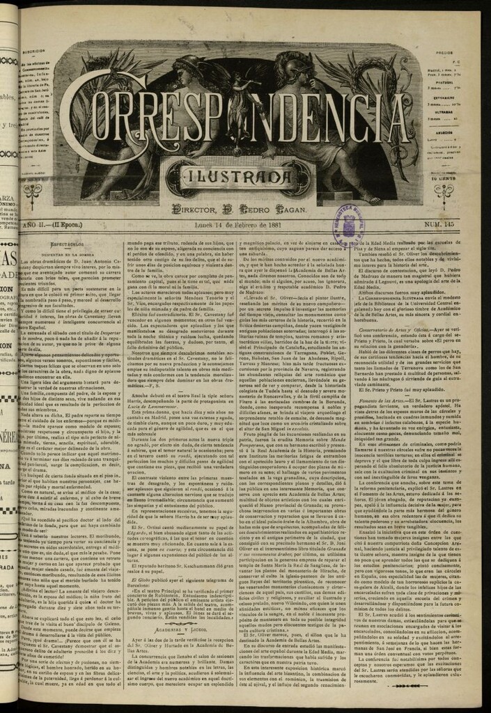 Miniatura de La Correspondencia Ilustrada del 14 de febrero de 1881, nº 145