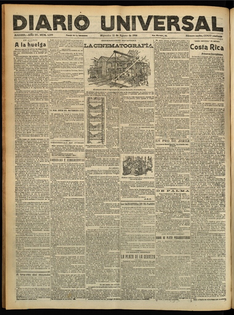 Miniatura de Diario Universal del 22 de agosto de 1906, edición de tarde