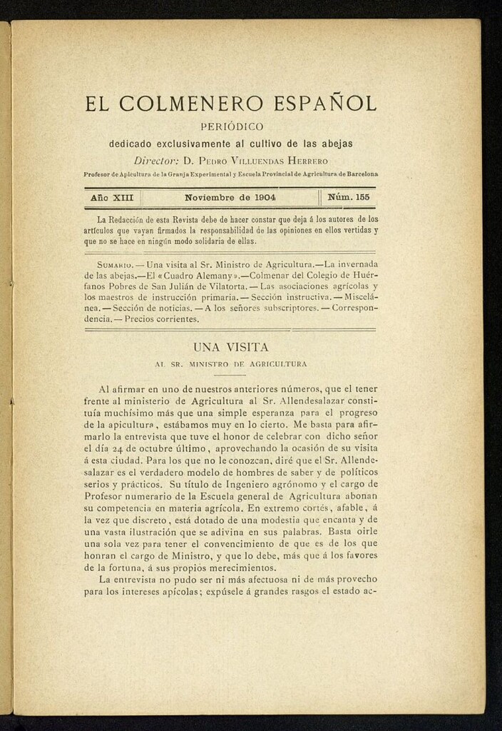 Miniatura de El Colmenero Español de noviembre de 1904