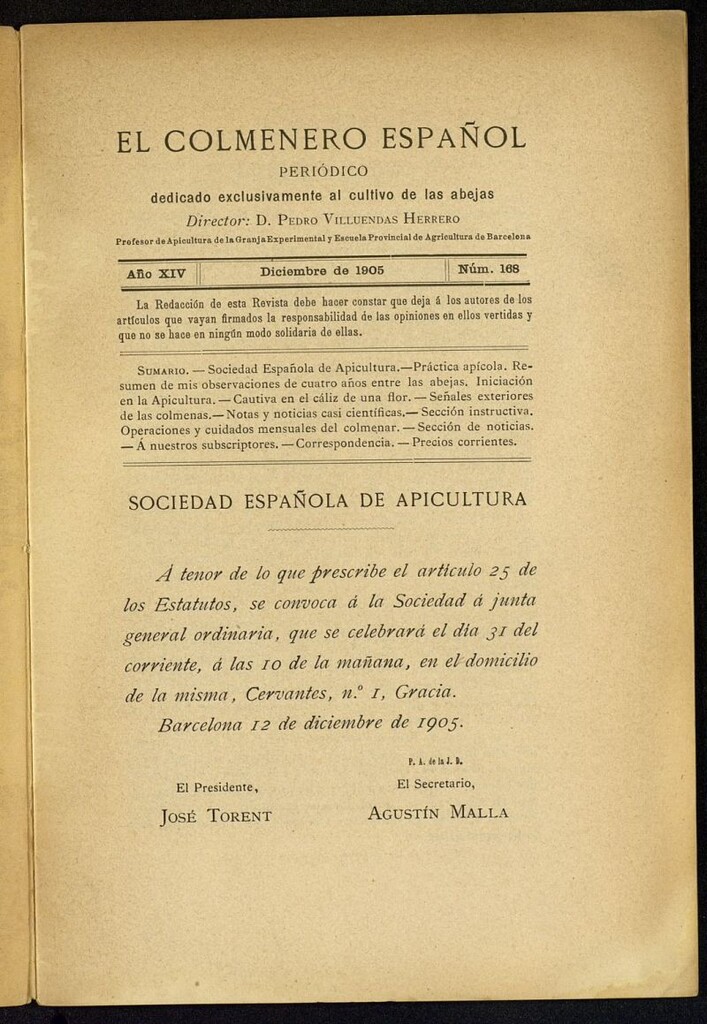 Miniatura de El Colmenero Español de diciembre de 1905