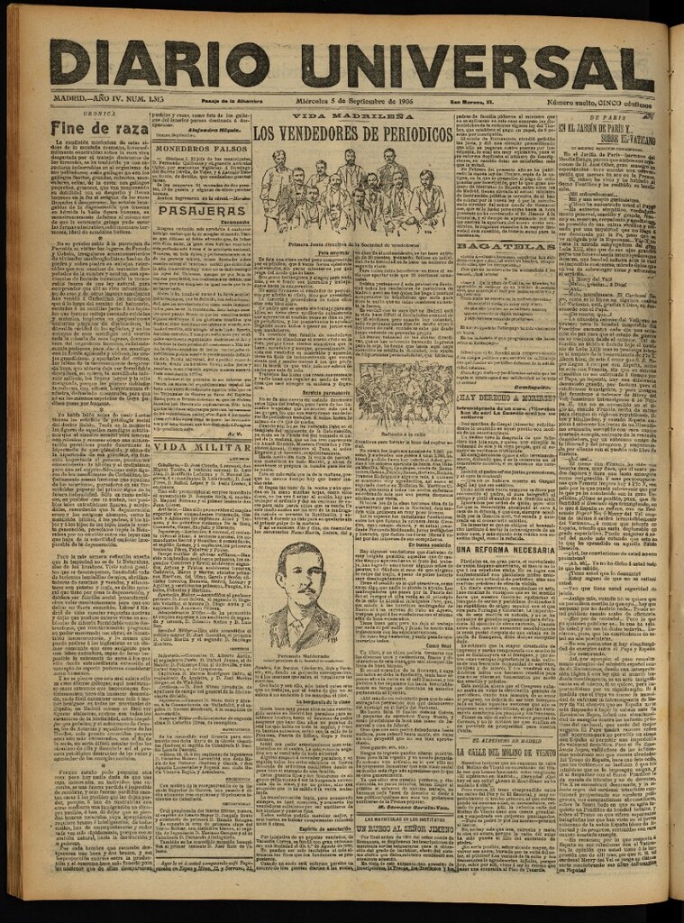 Miniatura de Diario Universal del 5 de septiembre de 1906, edición de noche