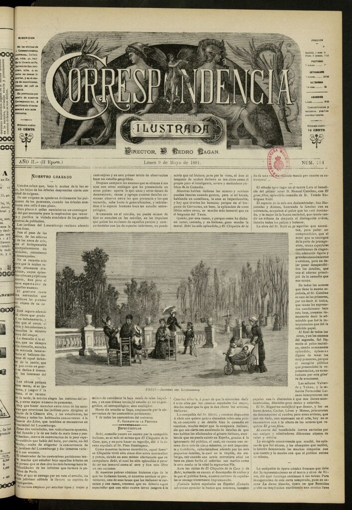 Miniatura de La Correspondencia Ilustrada del 9 de mayo de 1881, nº 214