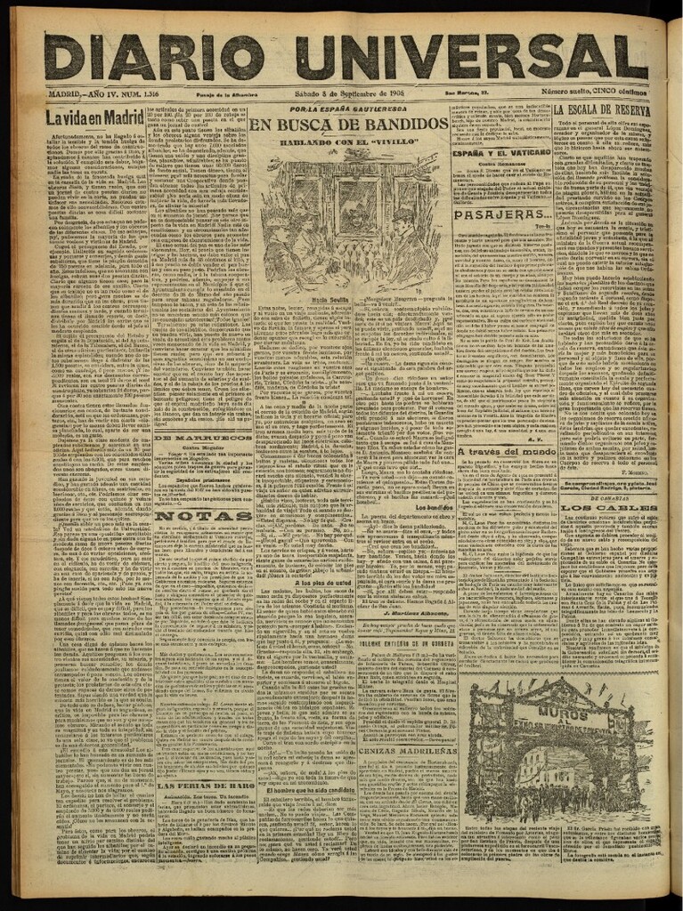 Miniatura de Diario Universal del 8 de septiembre de 1906, edición de tarde