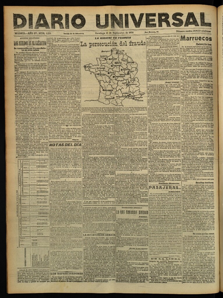 Miniatura de Diario Universal del 16 de septiembre de 1906, edición de tarde