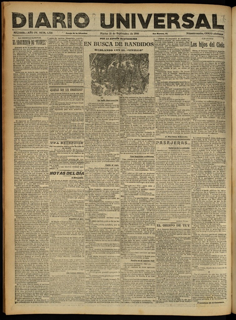 Miniatura de Diario Universal del 18 de septiembre de 1906, edición de noche