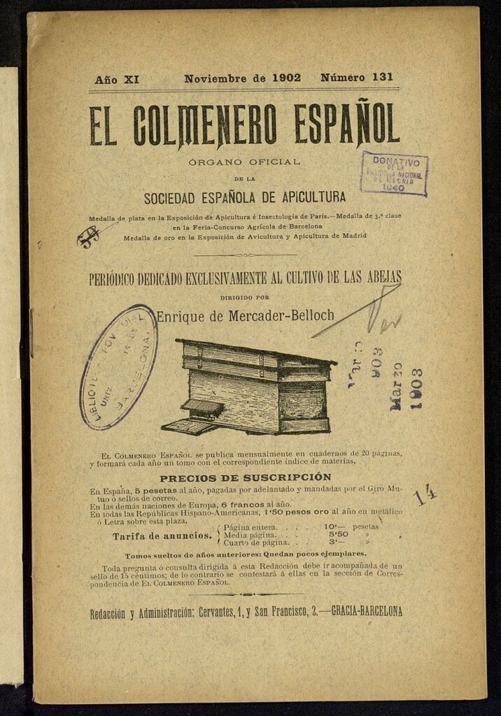 Miniatura de El Colmenero Español de noviembre de 1902