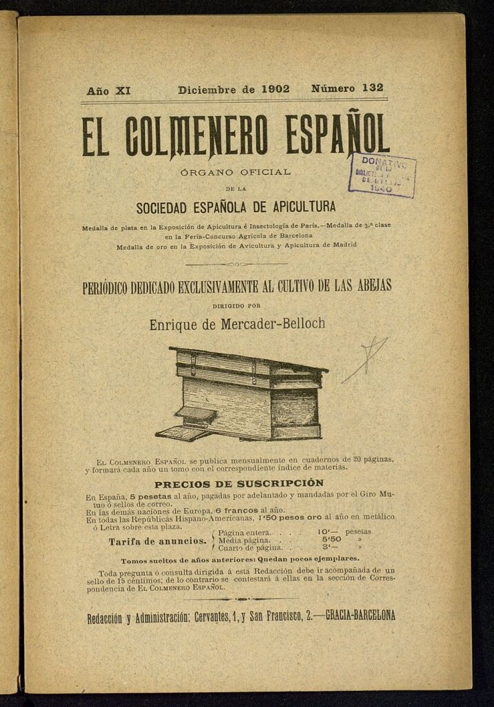 Miniatura de El Colmenero Español de diciembre de 1902