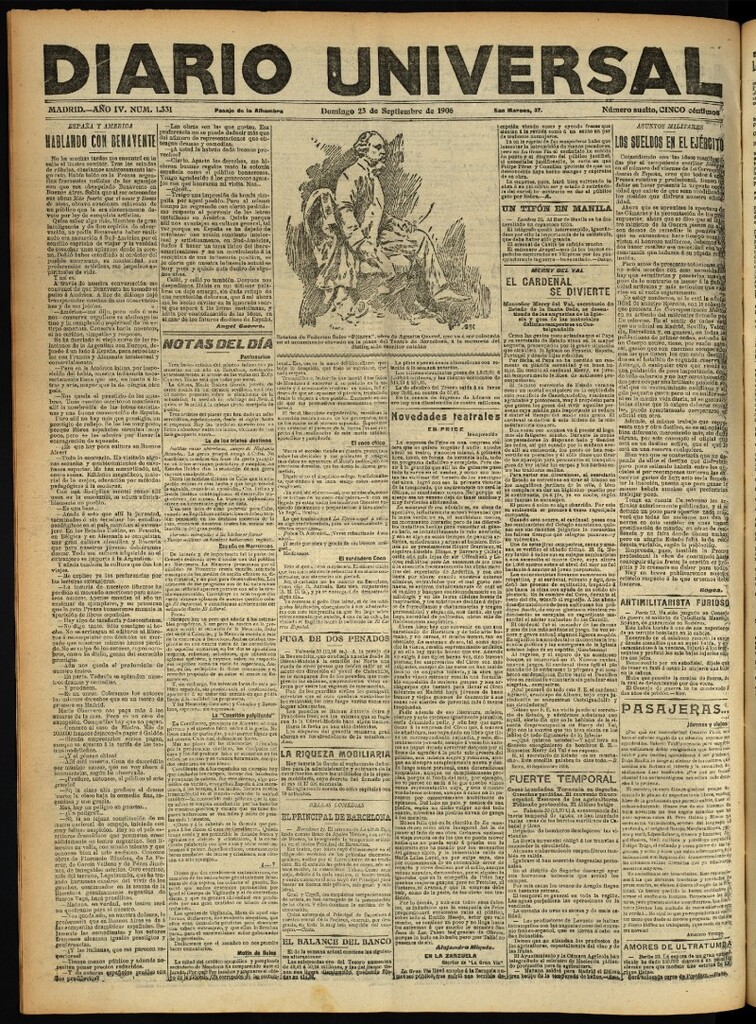 Miniatura de Diario Universal del 23 de septiembre de 1906, edición de noche