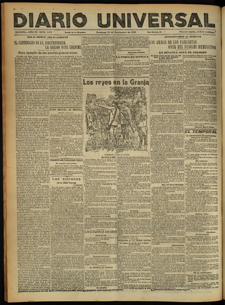 Miniatura de Diario Universal del 30 de septiembre de 1906, edición de noche