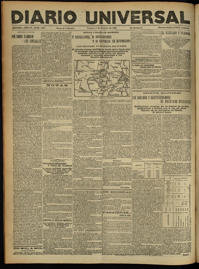 Miniatura de Diario Universal del 5 de octubre de 1906, edición de noche