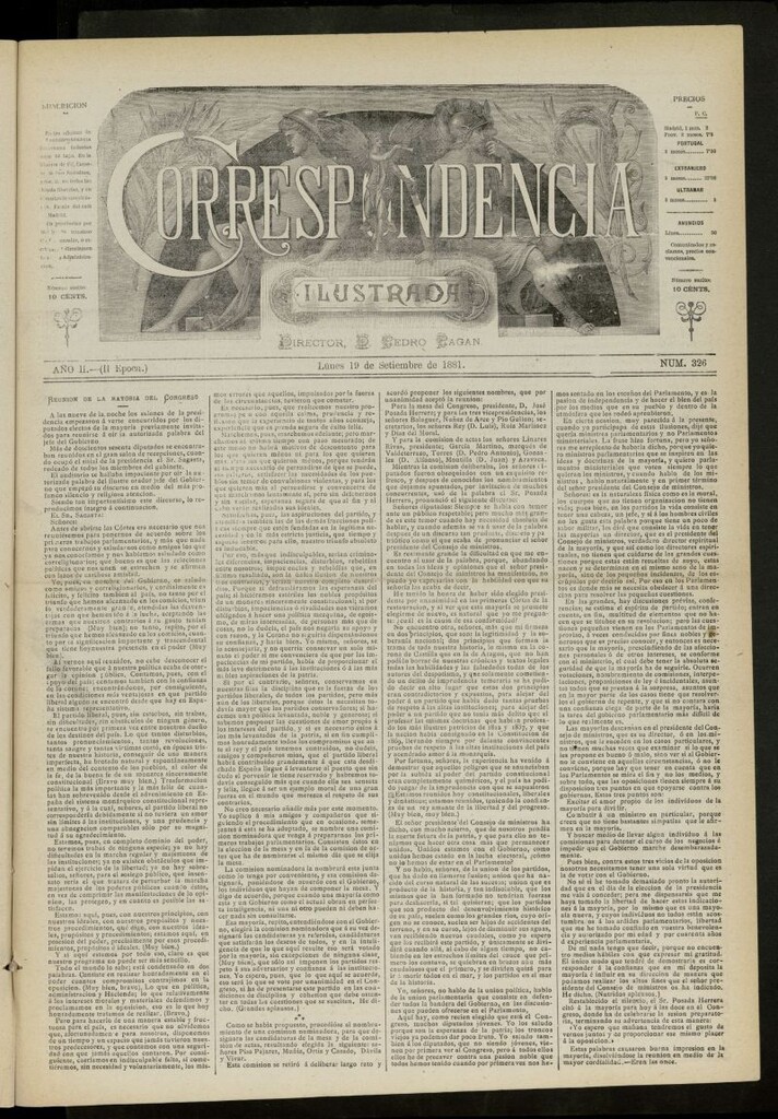 Miniatura de La Correspondencia Ilustrada del 19 de septiembre de 1881, nº 326