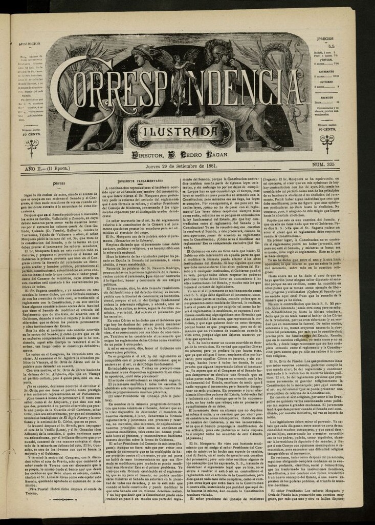 Miniatura de La Correspondencia Ilustrada del 29 de septiembre de 1881, nº 335
