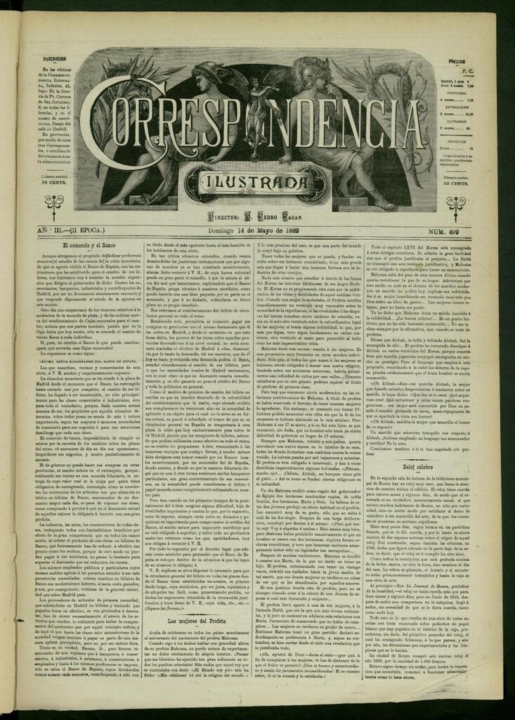 Miniatura de La Correspondencia Ilustrada del 14 de mayo de 1882, nº 499