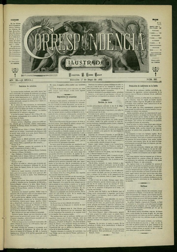 Miniatura de La Correspondencia Ilustrada del 17 de mayo de 1882, nº 501