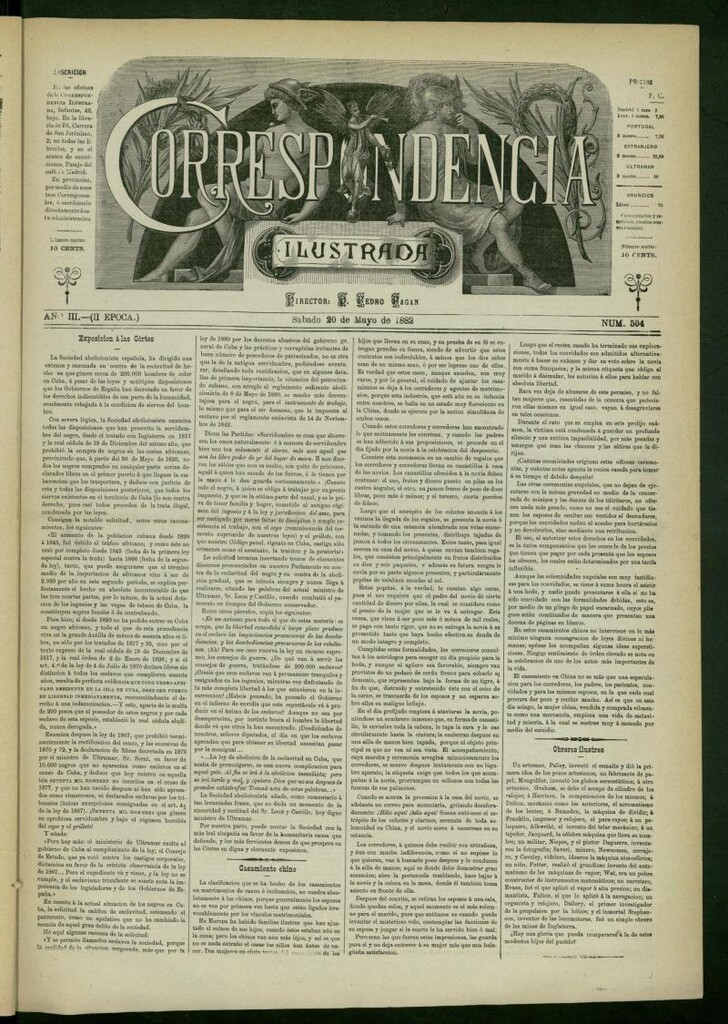 Miniatura de La Correspondencia Ilustrada del 20 de mayo de 1882, nº 504
