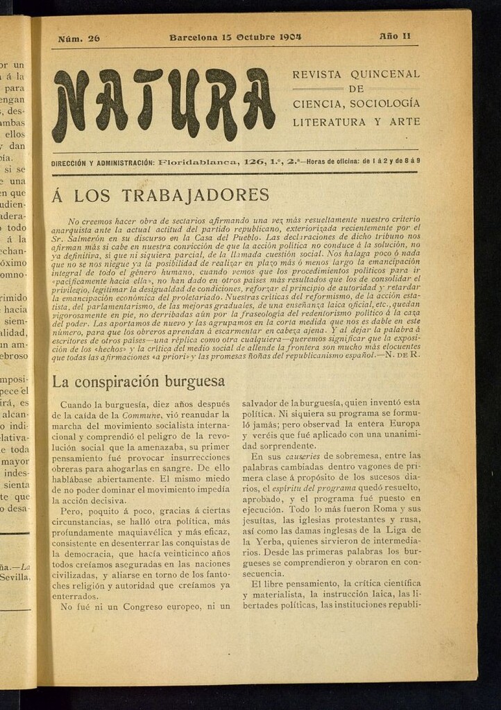 Miniatura de Natura : revista quincenal de ciencia, sociología, literatura y arte del 15 de octubre de 1904