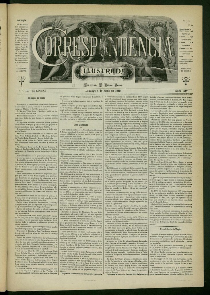 Miniatura de La Correspondencia Ilustrada del 4 de junio de 1882, nº 517