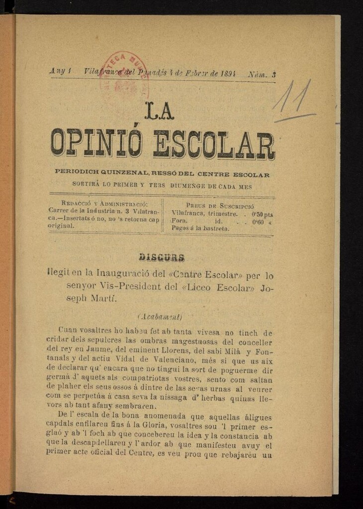 Miniatura de La Opinió Escolar
