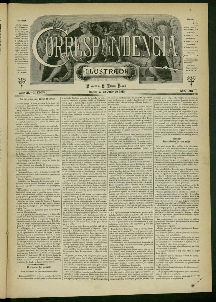 Miniatura de La Correspondencia Ilustrada del 13 de junio de 1882, nº 523