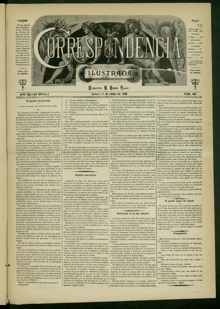 Miniatura de La Correspondencia Ilustrada del 17 de junio de 1882, nº 527