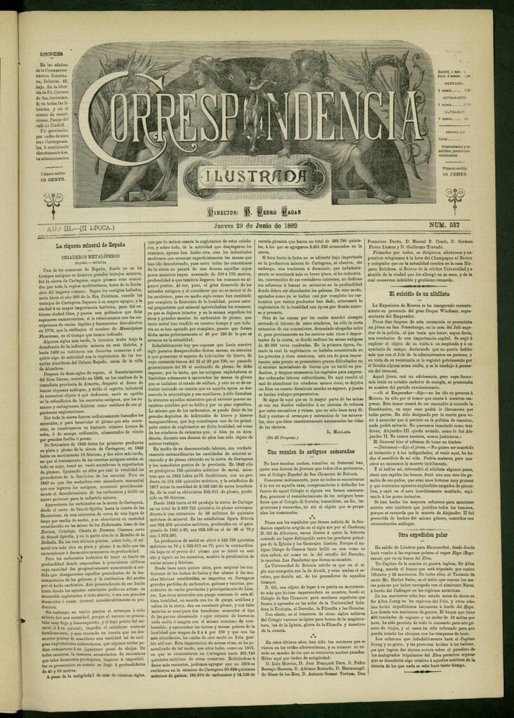 Miniatura de La Correspondencia Ilustrada del 29 de junio de 1882, nº 537