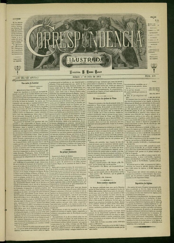 Miniatura de La Correspondencia Ilustrada del 1 de julio de 1882, nº 539