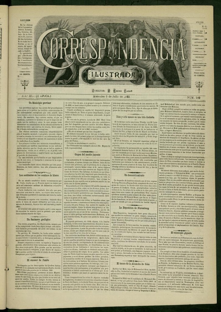Miniatura de La Correspondencia Ilustrada del 5 de julio de 1882, nº 542