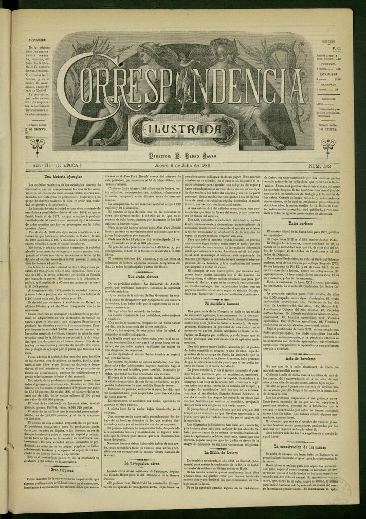 Miniatura de La Correspondencia Ilustrada del 6 de julio de 1882, nº 543