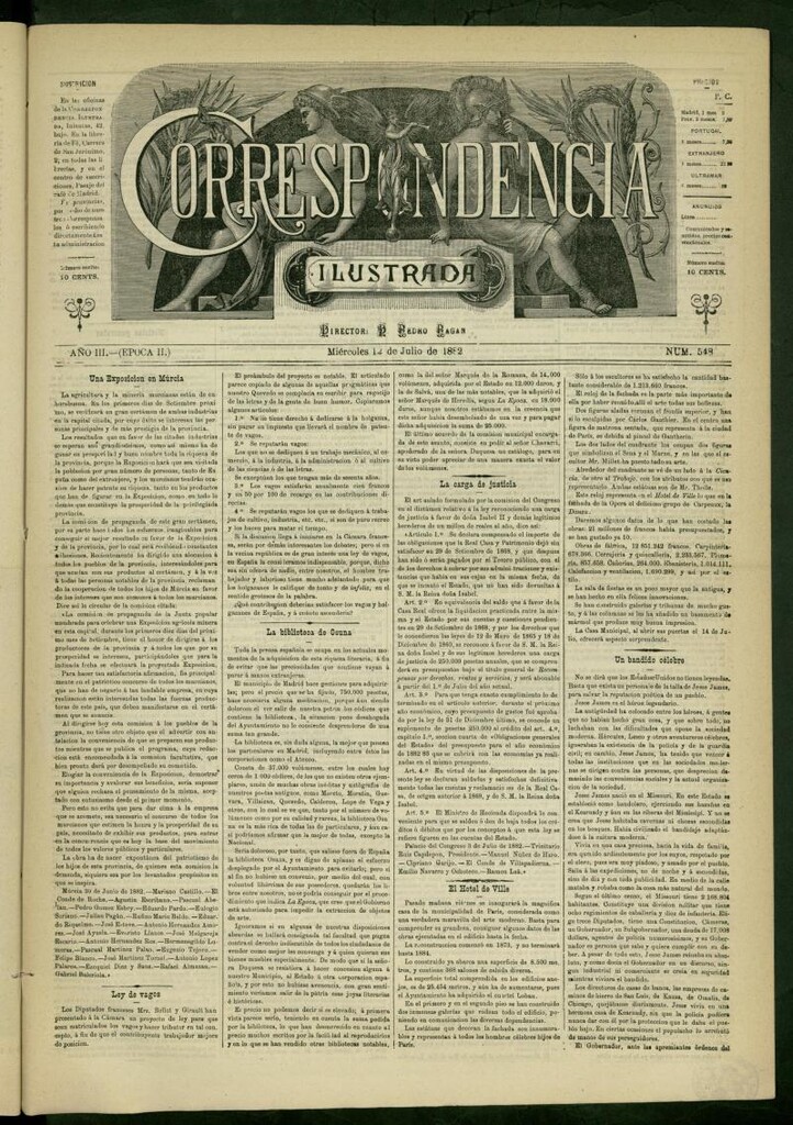 Miniatura de La Correspondencia Ilustrada del 12 de julio de 1882, nº 548