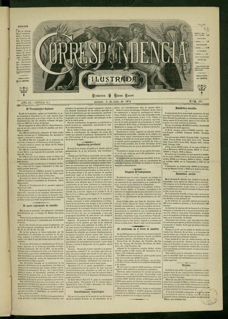 Miniatura de La Correspondencia Ilustrada del 15 de julio de 1882, nº 551