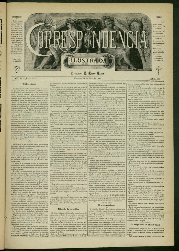 Miniatura de La Correspondencia Ilustrada del 26 de julio de 1882, nº 560
