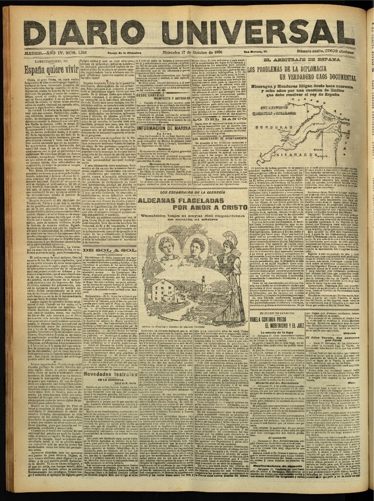 Miniatura de Diario Universal del 17 de octubre de 1906, edición de tarde