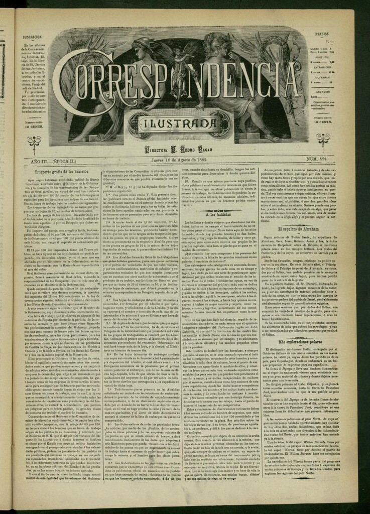 Miniatura de La Correspondencia Ilustrada del 10 de agosto de 1882, nº 573
