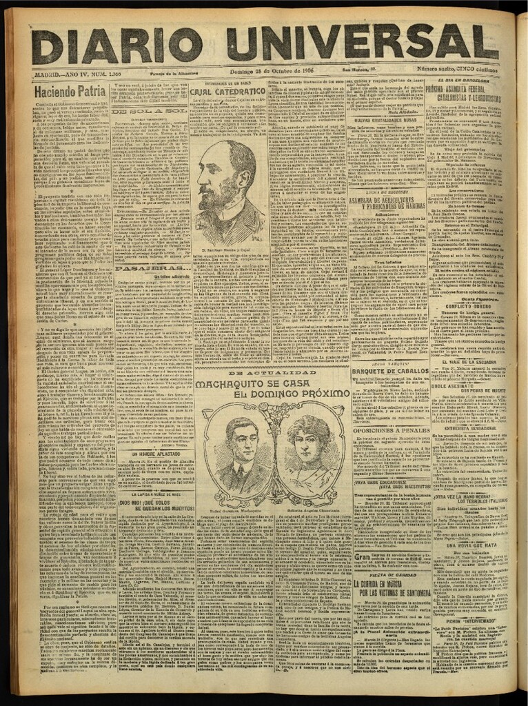 Miniatura de Diario Universal del 28 de octubre de 1906, edición de tarde